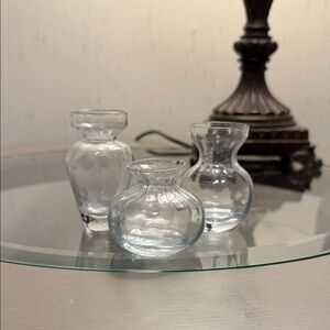 Chic Transparent Glass Vase Trio